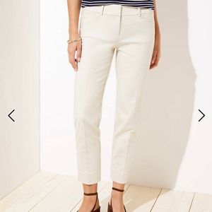 Loft Julie Off-White Ankle-Length Slacks